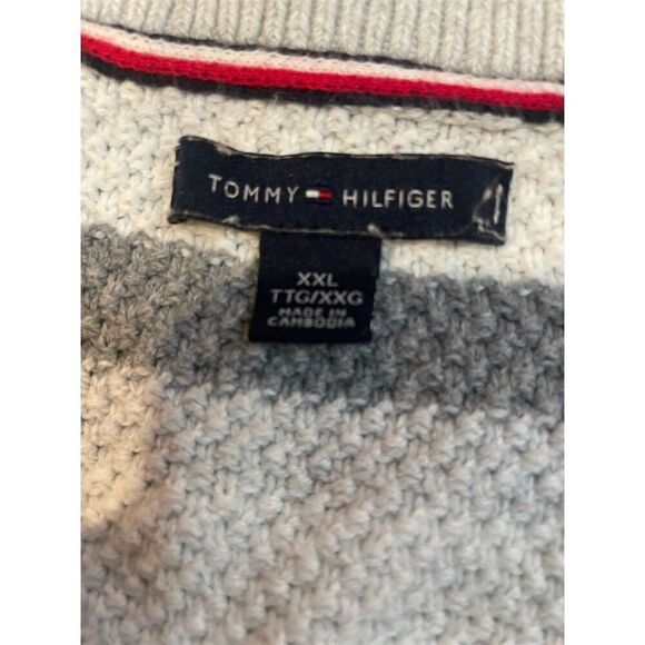Tommy Hilfiger Women's Striped Pullover Sweater Gray White 2XL - Picture 7 of 8